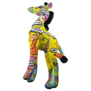 Wild Republic Giraffe Plush Message From the Planet Multicolor 15"